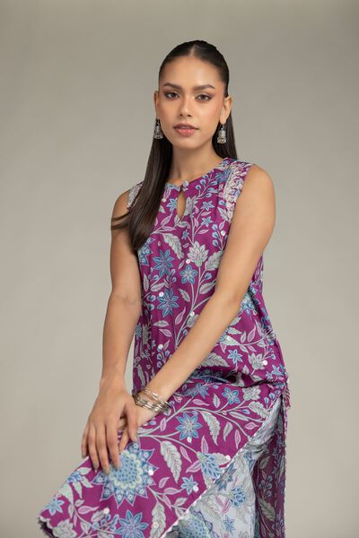 Embroidered | Cotton Viscose | Floral Sleeveless Kurta | USD 22.50