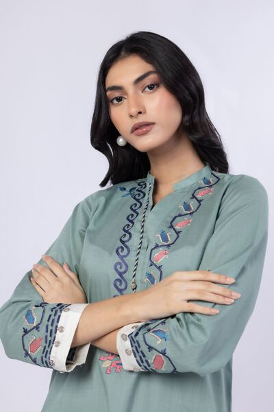 Embroidered | Crosshatch Poplin | Kurta | USD 35.00