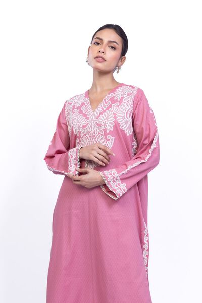 Embroidered | Cotton Dobby | Floral Embroidered Kurta | USD 40.00