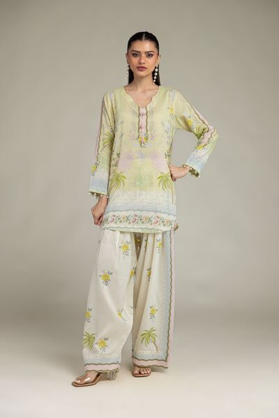 Embroidered | Raw Silk | Floral Spring Shalwar | USD 12.00