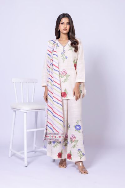 Embroidered | Textured Cotton | Pants | USD 25.00