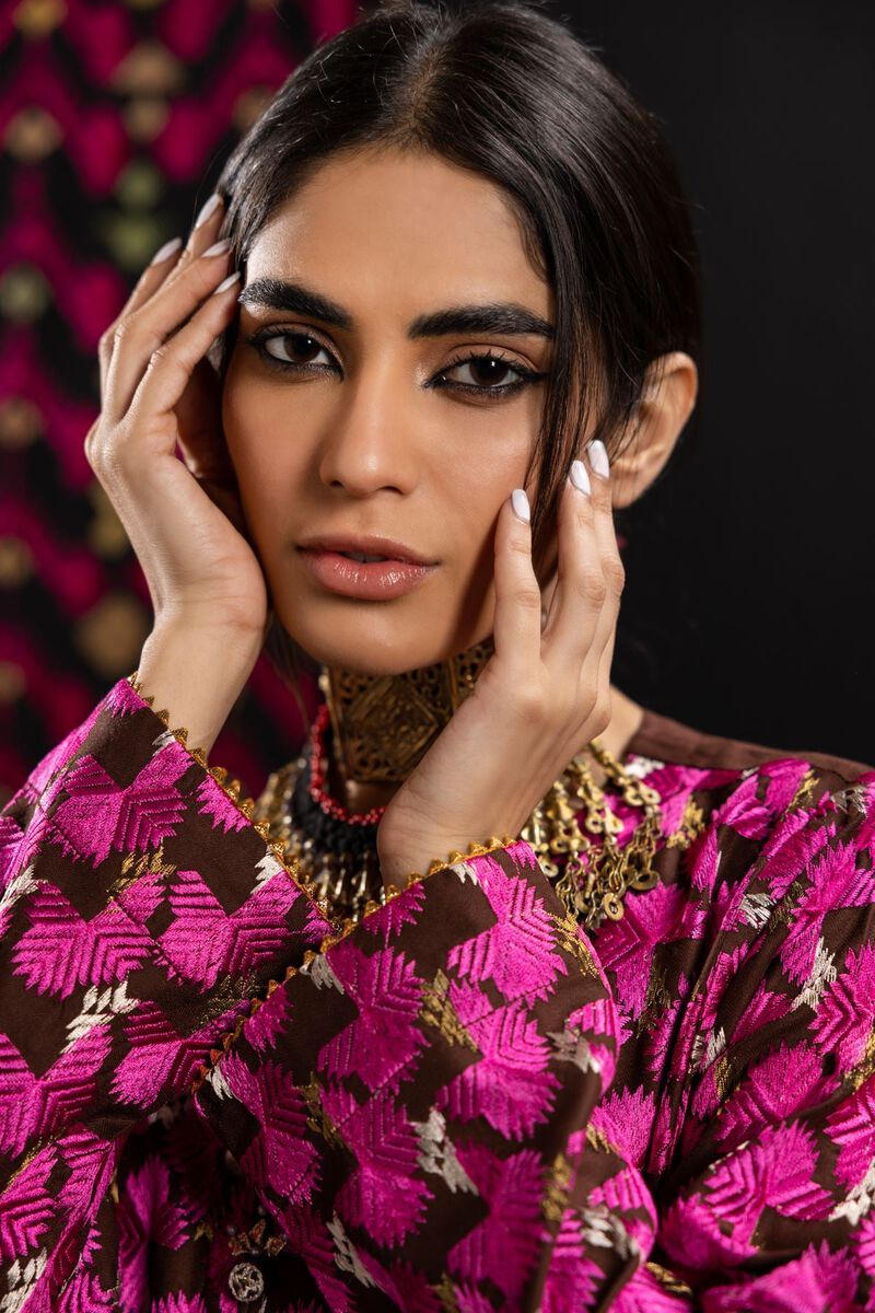 Kurta | Embroidered, BROWN, hi-res image number null