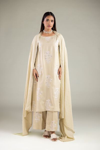 Embroidered | Raw Silk | Floral Round-Neck Kurta | USD 16.50