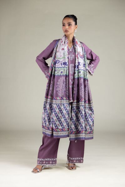 Embroidered | Raw Silk | Geometric Straight Shalwar | USD 10.50