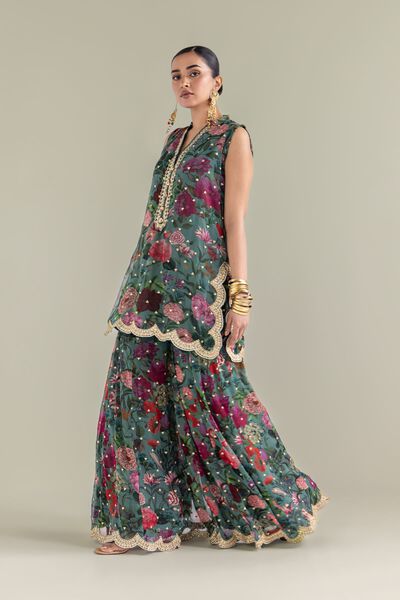 Embroidered | Chiffon | Floral Embroidered Co-ords | USD 37.50
