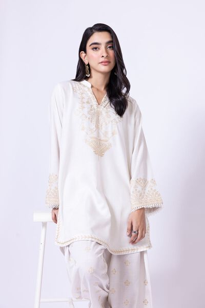 Embroidered | Dull Raw Silk | Kurta | USD 35.00