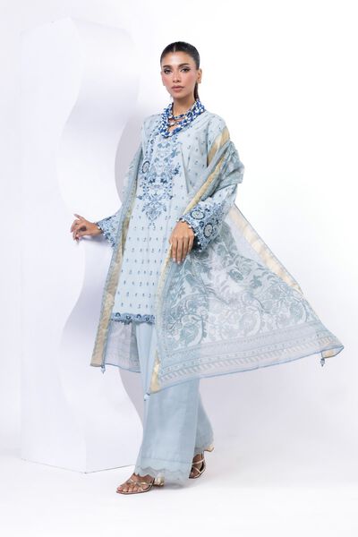 Embroidered | Dull Raw Silk | Fabrics 3 Piece | USD 85.00