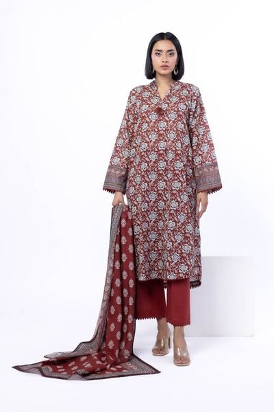 Printed | Textured Cotton | Fabrics 3 Piece | USD 30.00