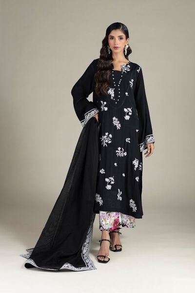 Embroidered | Raw Silk | Fabrics 3 Piece | USD 65.00