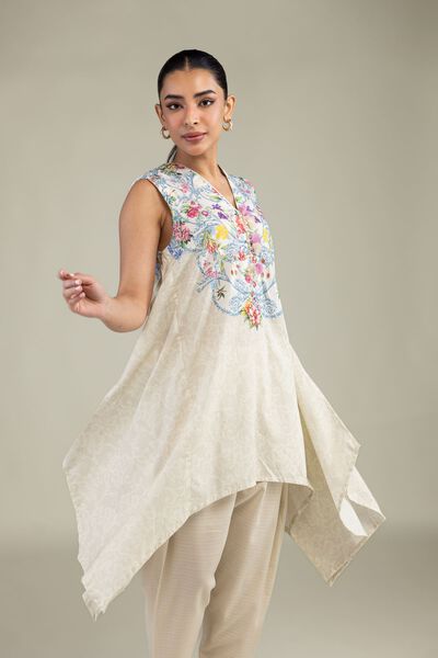 Printed | Cotton Dobby | Sleeveless Floral Kurta | USD 17.50