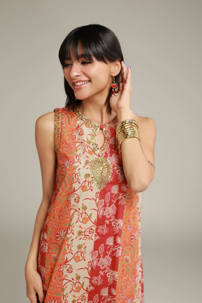 Embroidered | Cambric | Sleeveless Cambric Kurta | USD 30.00
