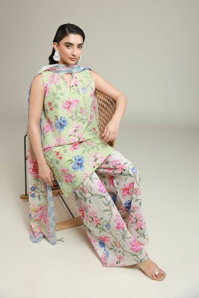 Printed | Messuri | 3-Piece Tailored Set | USD 60.00