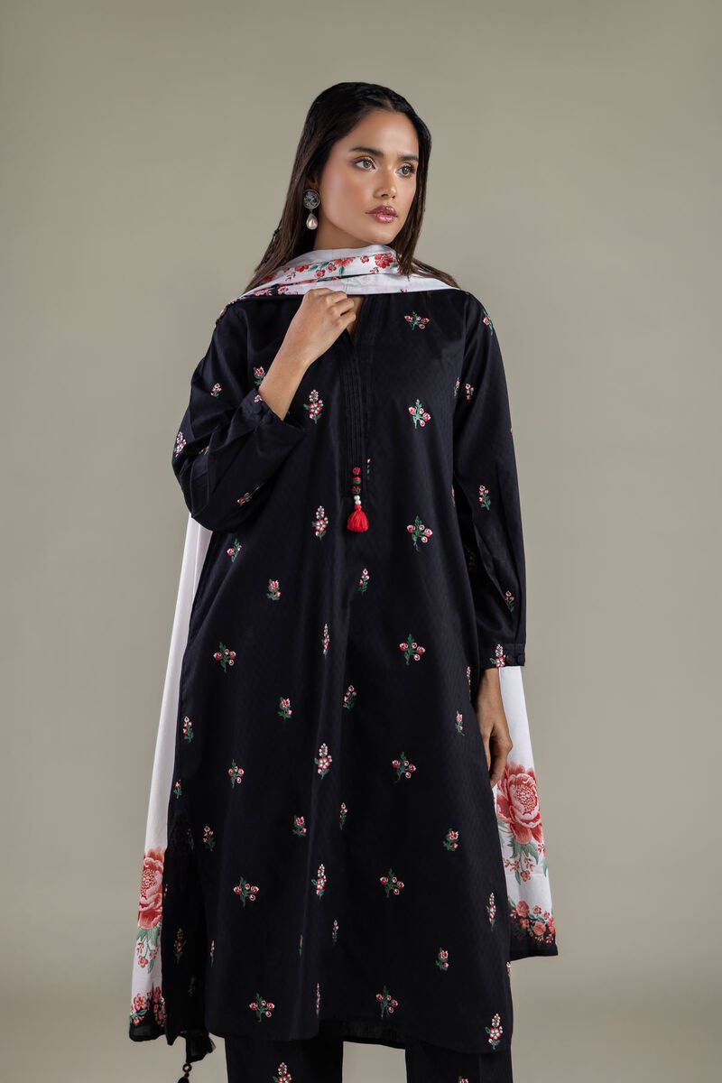 Buy Long Floral Kurta | 40.00 USD | 1-26-114-A-A-VG_MULTI | Khaadi Global