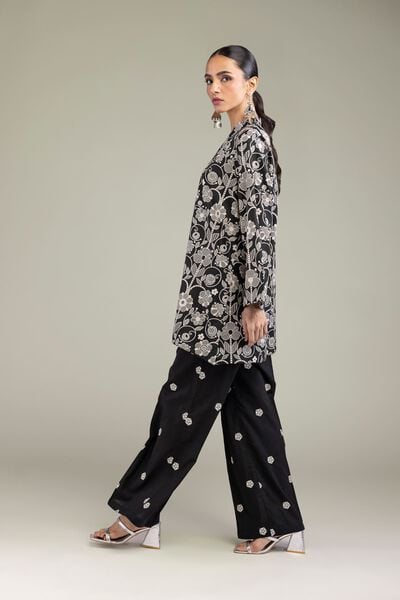 Embroidered | Cambric | Black Cambric Pants | USD 25.00