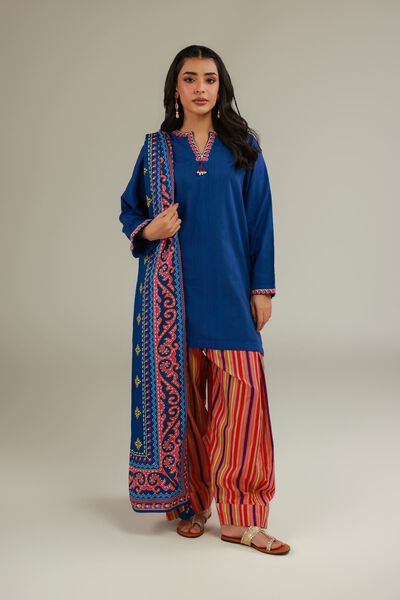 Embroidered | Cotton Dobby | Embroidered Cotton Shalwar | USD 25.00
