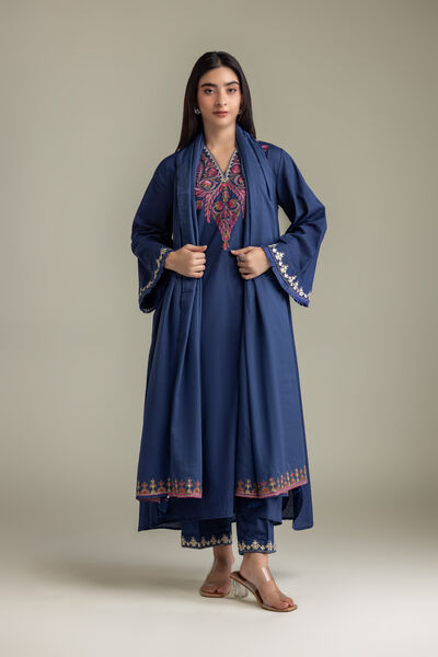 Embroidered | Lawn | Lawn Navy Dupatta | USD 35.00