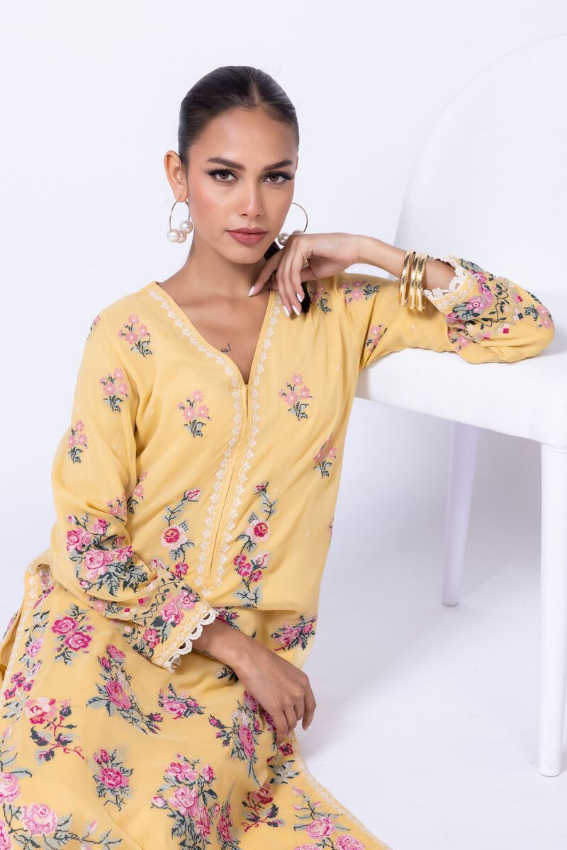 Embroidered | Polyester Crinkle Chiffon | Kurta | USD 30.00