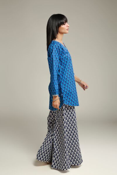 Embroidered | Cambric | Wide Fit Pants | USD 30.00