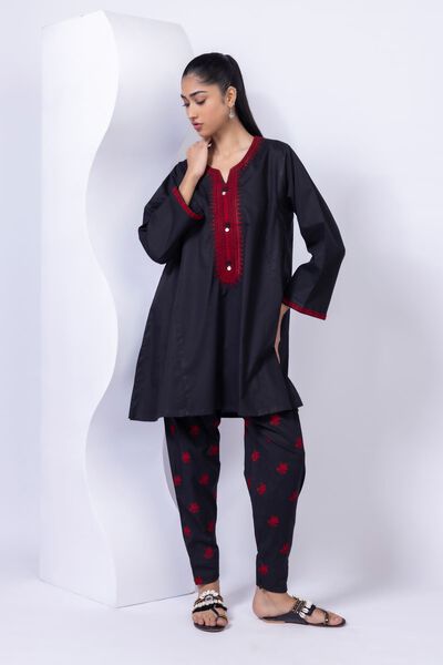 Embroidered | Crosshatch Poplin | Pants | USD 17.50