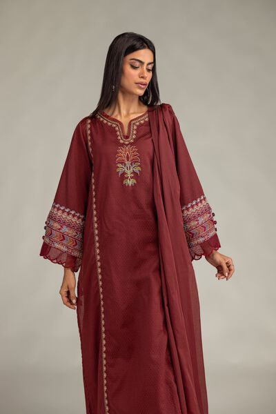 Embroidered | Cotton Dobby | Floral Cotton Kurta | USD 45.00