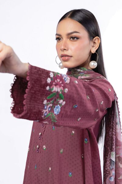 Embroidered | Cotton Dobby | Tailored 3 Piece | USD 75.00