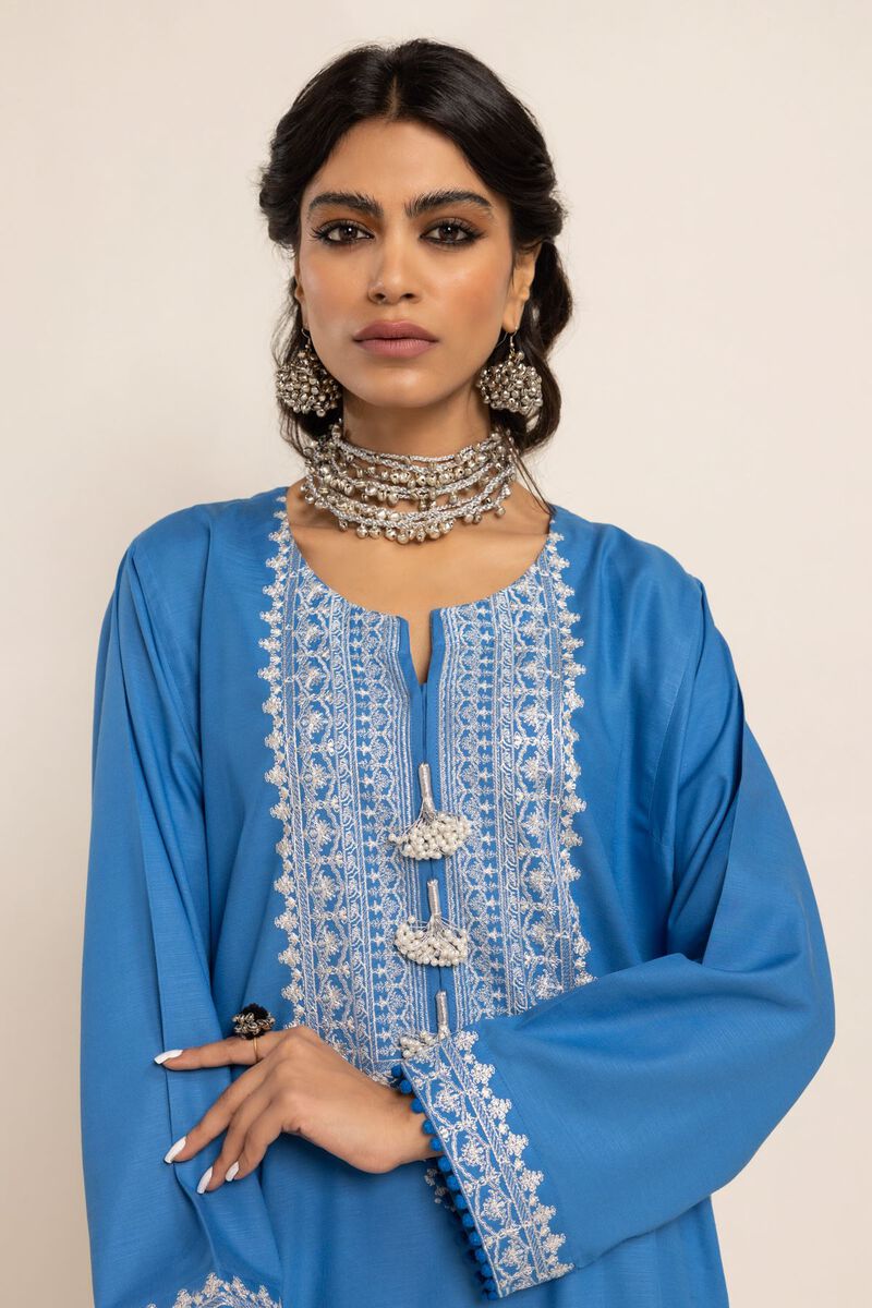 Embroidered | Dull Raw Silk | Kurta | null