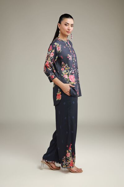 Embroidered | Viscose Crepe | Trousers | USD 9.00