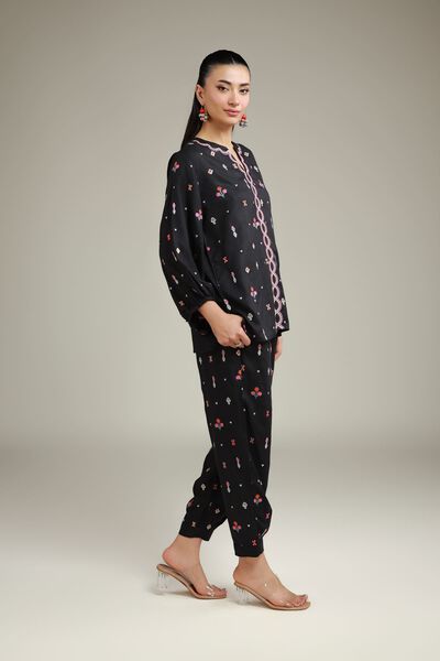 Embroidered | Viscose Crepe | Trousers | USD 17.50