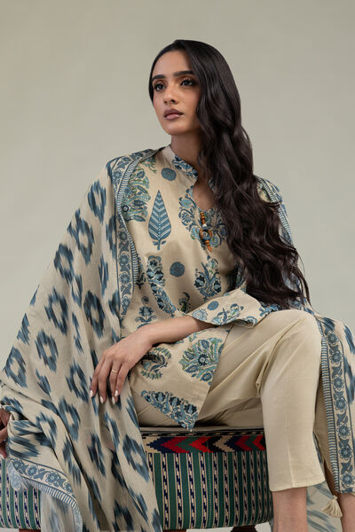 Printed | Lawn | Beige Lawn Dupatta | USD 30.00