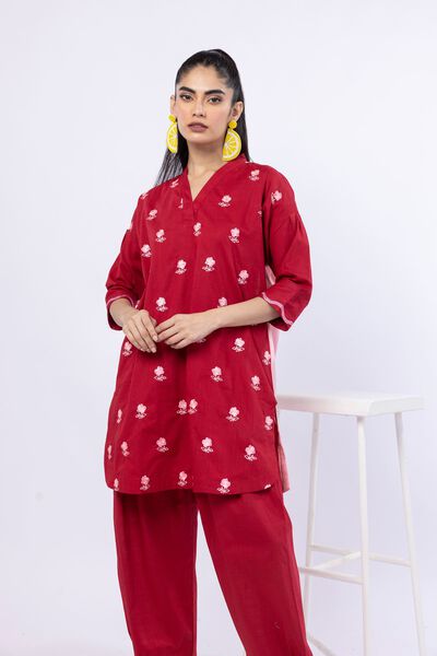 Embroidered | Crosshatch Poplin | Kurta | USD 15.00