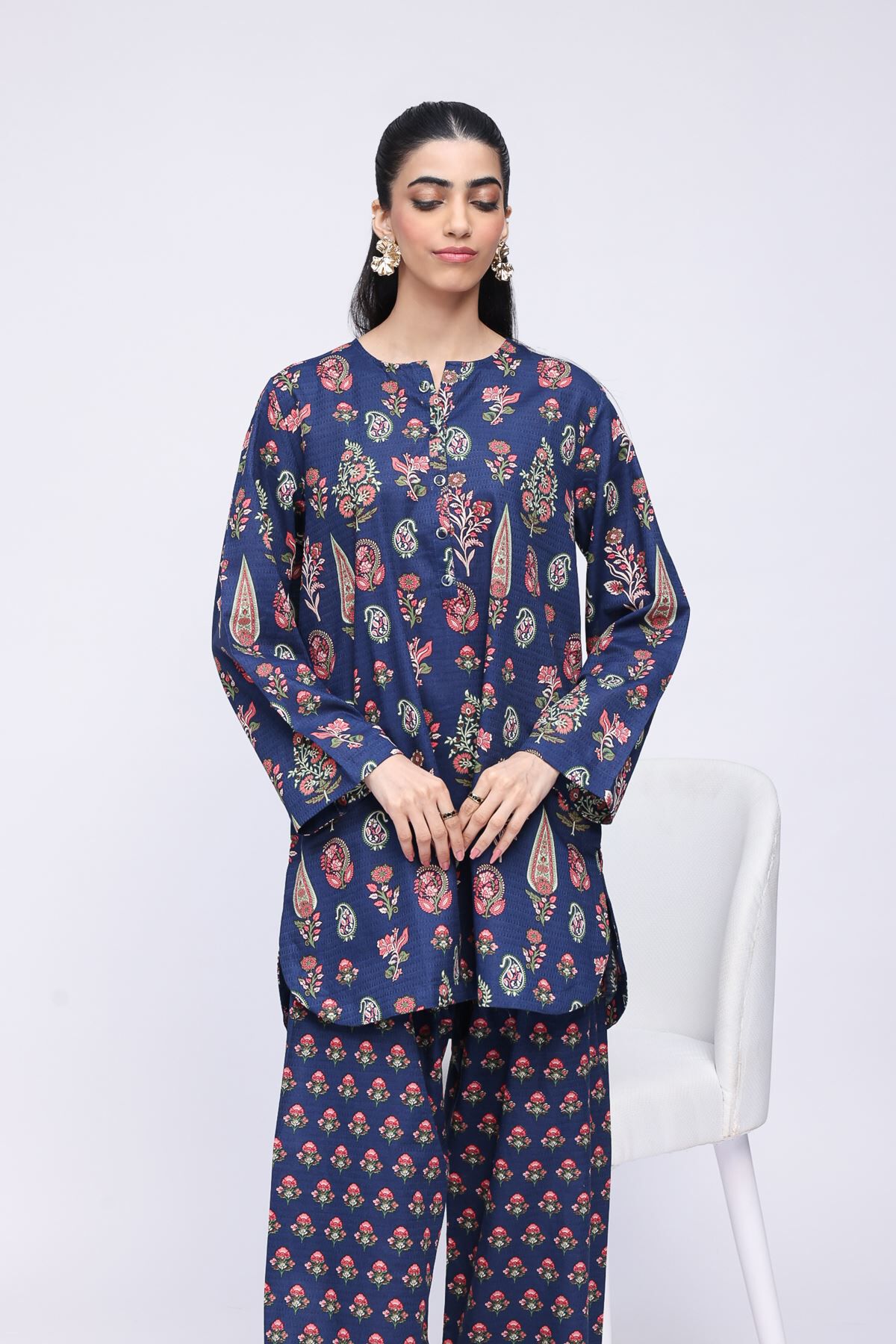 大型 NEW ETHNIC Seidea Print Design Buy Kurta | 0.0 N/A | 25-04EX18-01TA-VG_MULTI | Khaadi Global