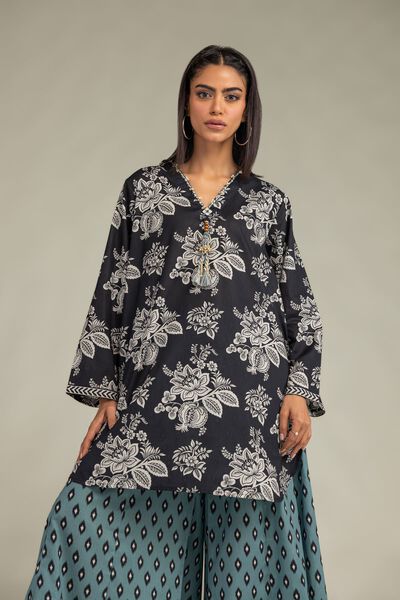 Printed | Cambric | Black Cambric Kurta | USD 35.00