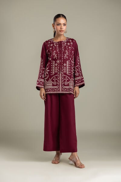 Embroidered | Heavy Textured Cotton | Fabrics 2 Piece | Top and Bottom | USD 55.00