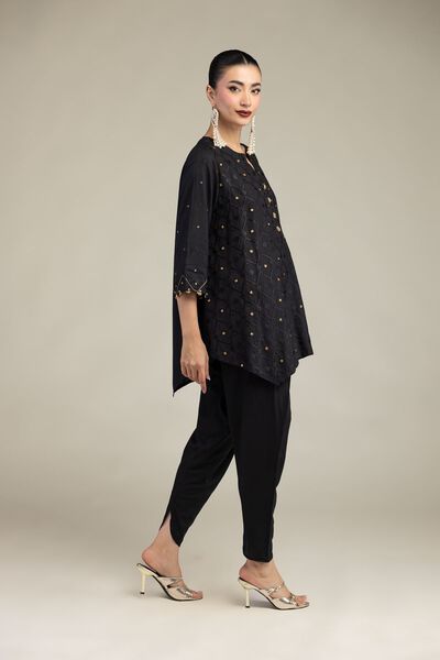 Embroidered | Raw Silk | Black Silk Shalwar | USD 9.00