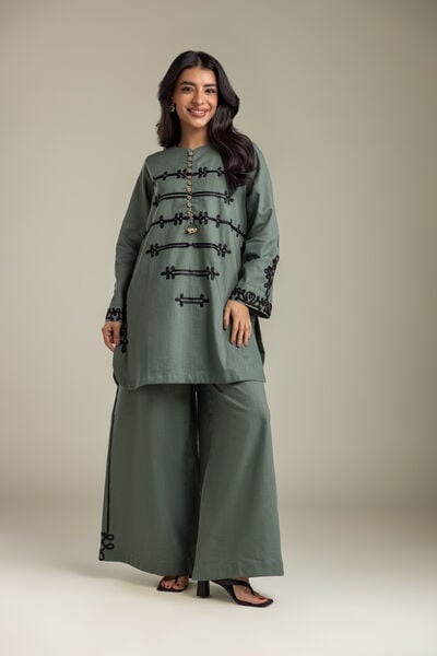 Embroidered | Heavy Textured Cotton | Pants | USD 35.00