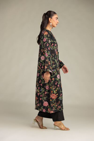 Printed | Raw Silk | Black Solid Pants | USD 35.00