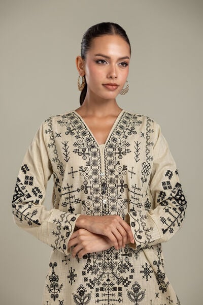 Embroidered | Heavy Textured Cotton | Fabrics 2 Piece | Top and Bottom | USD 55.00