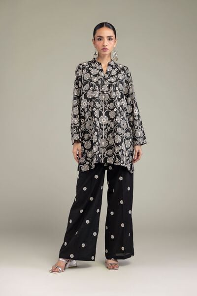 Embroidered | Cambric | Black Cambric Pants | USD 25.00