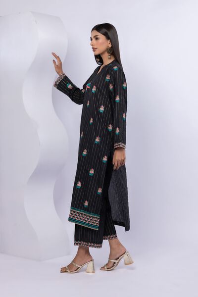 Embroidered | Lurex Stripes | Pants | USD 18.00
