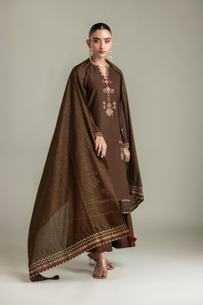 Embroidered | Mesuri | Brown Mesuri Dupatta | USD 35.00