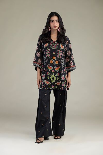 Printed | Cambric | Black Floral Shalwar | USD 35.00