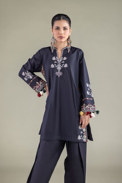 Embroidered | Cambric | Short V-Neck Kurta | USD 40.00