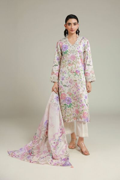 Printed | Satin | Fabrics 3 Piece | USD 55.00