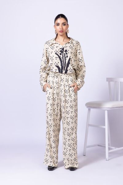 Printed | Dull Raw Silk | Trousers | USD 5.40