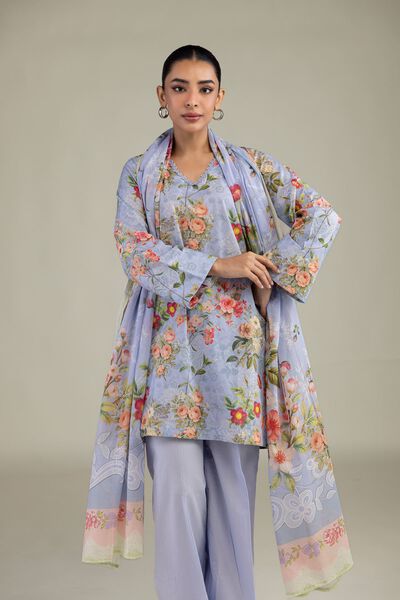 Printed | Cotton Dobby | Blue Floral Kurta | USD 17.50
