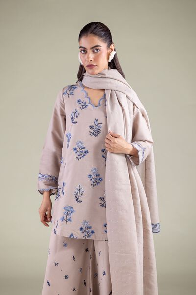 Embroidered | Mesuri | Floral Scalloped Kurta | USD 27.50