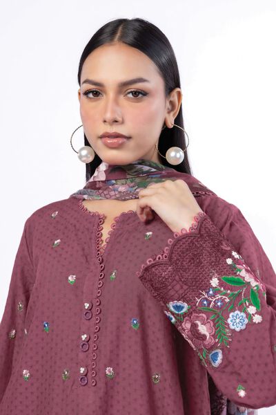 Embroidered | Cotton Dobby | Fabrics 3 Piece | USD 55.00