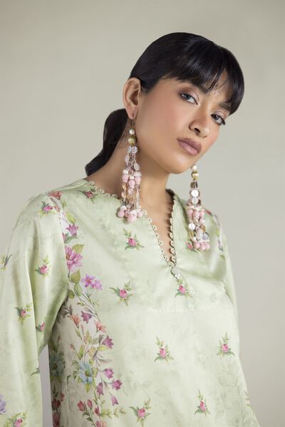 Embroidered | Satin | Fabrics 2 Piece | Top and Bottom | USD 40.00