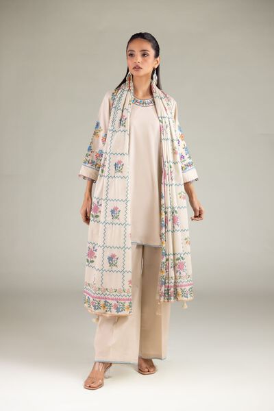 Embroidered | Cambric | Straight Relaxed Pants | USD 12.50