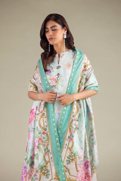 Embroidered | Polyester Silk | Floral Draped Dupatta | USD 20.00